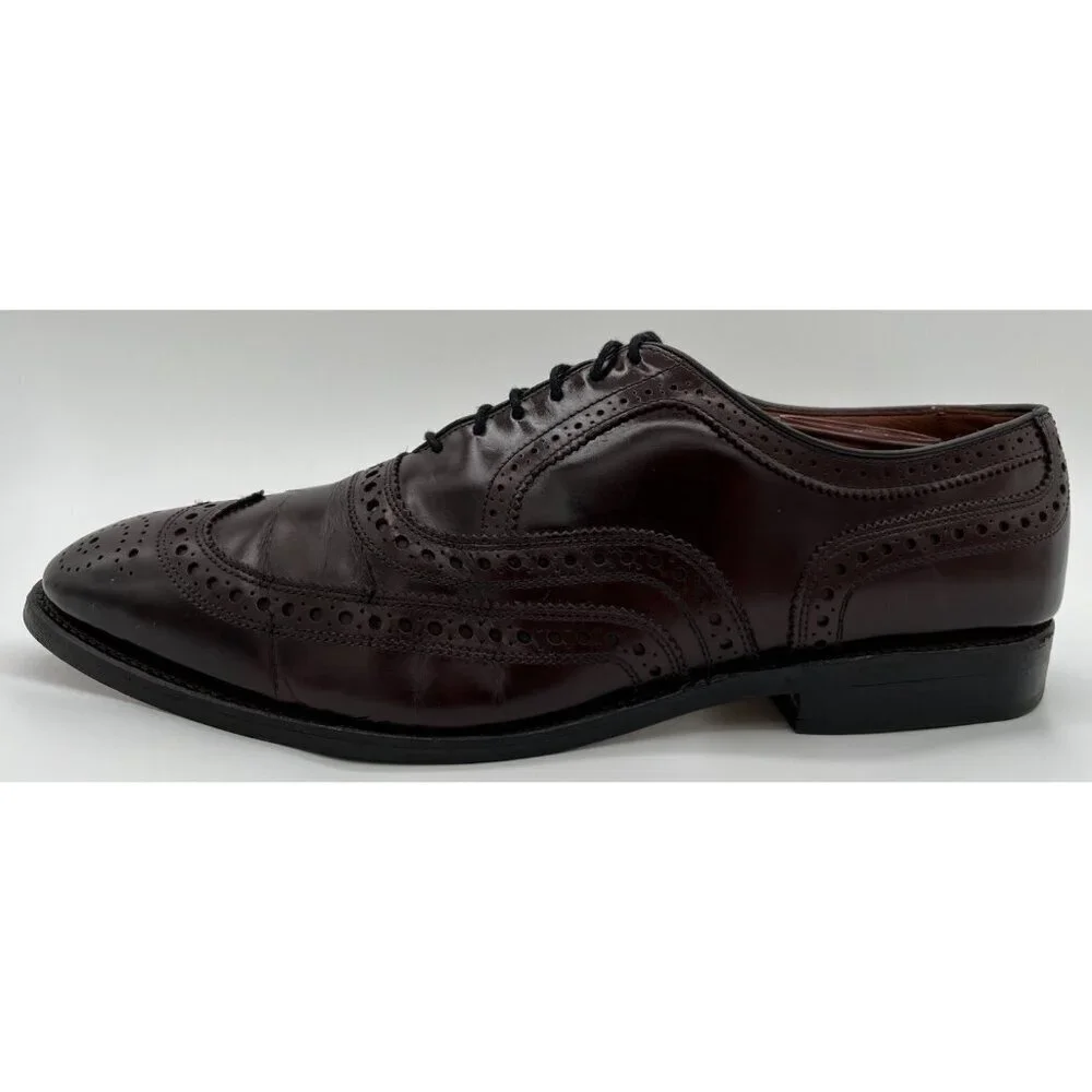Allen Edmonds McAllister Mens Size US 9.5 D Burgundy Wingtip Oxford Shoes